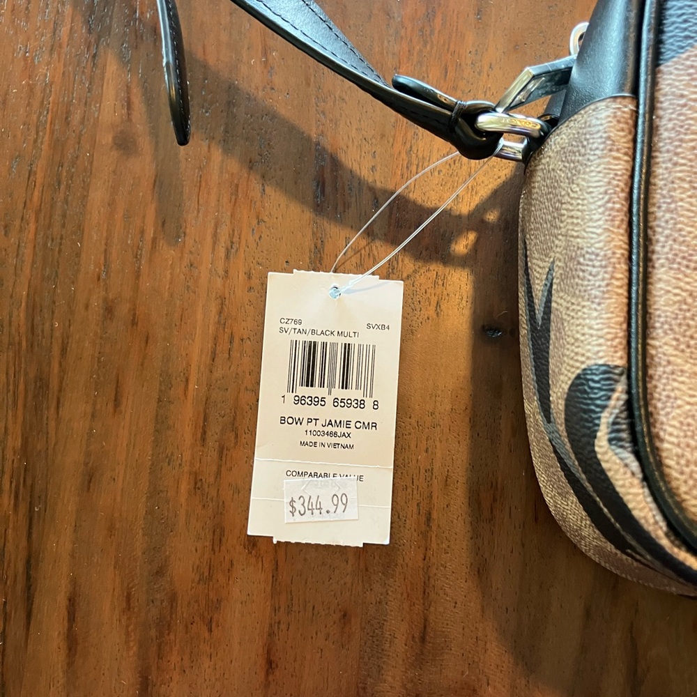 Coach Jamie Tan and Black Floral Crossbody Bag - Picture 3 of 4